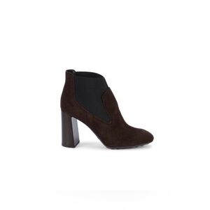Tod’s Gomma Stacked-Heel Suede Booties